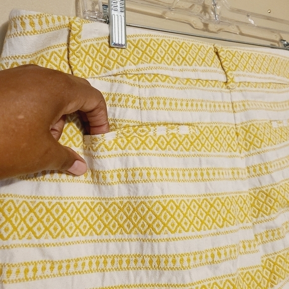 Loft | Women's Yellow Gold and White Riviera Short Shorts (Size 14) - Picture 13 of 15